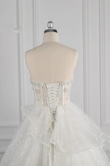 TsClothzone Glamouröses Ballkleid Trägerloses Hochzeitskleid Paillettenschichten Tüll Brautkleider im Angebot_7