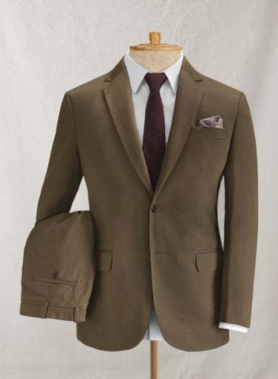 Summer dark brown suit notched lapel suit | two-piece suit_1