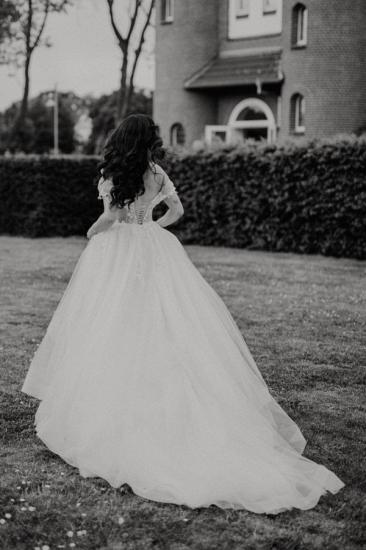 Simple Wedding Dresses A Line | Tulle wedding dresses with lace_3