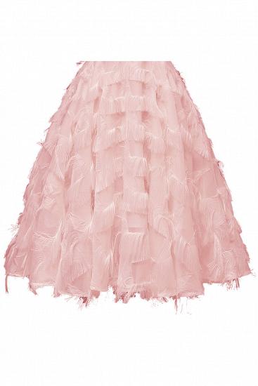 Sexy off-the-shoulder Artifical Feather Princess Vintage Homecoming Dresses | Womens Retro A-line Pink Cocktail Dress_9