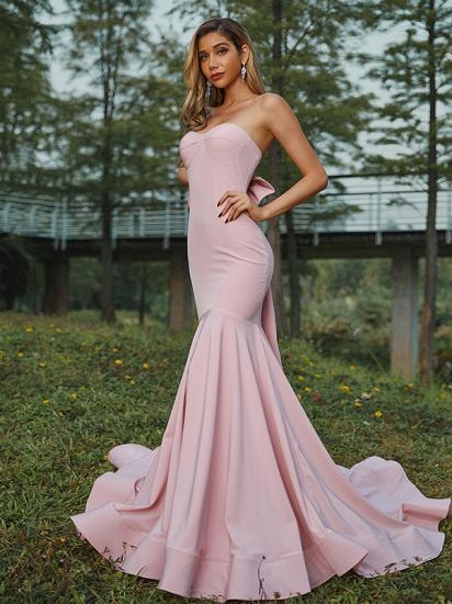 Einfaches Abendkleid Langer Fishtail Pink | Online Abendkleid_6