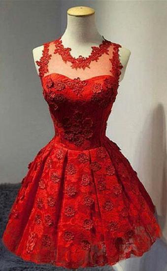 Red V-Neck Applique 2022 Cocktail Dress Mini Stunning Homecoming Dresses with Flowers