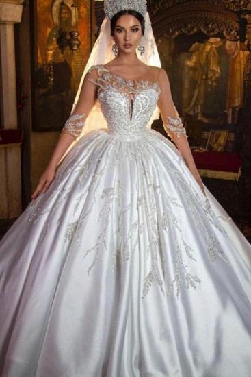 Gorgeous Sweetheart Floral Aline Ball Gown Wedding Dress