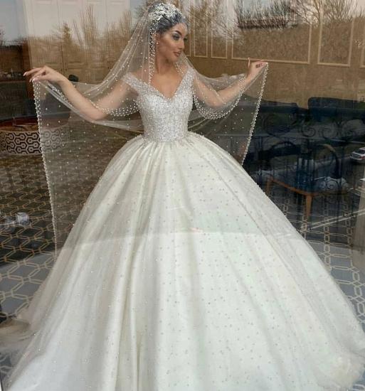 Gorgeous Off Shoulder Sparkly Beadings Princess Ball Gown_3
