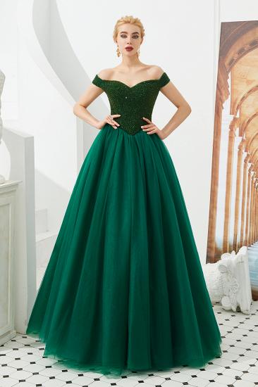 Harry | Elegant Emerald green Off-the-shoulder Ball Gown Dress for Prom/Evening_6