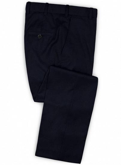 Navy blue pure wool suit | two piece suit_3
