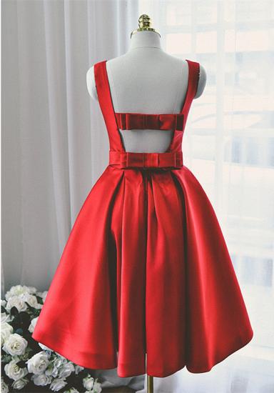 Elegant Red Knee Length Homecoming Dress with Bowknot New Arrival Simple Open Back Dresses for Women_2