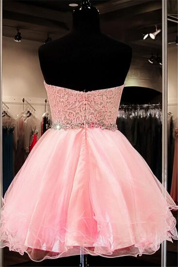 Pink Puffy Organza Sweetheart 2022 Homecoming Dress mit Crystal Belt School Dancing Party Dress_2