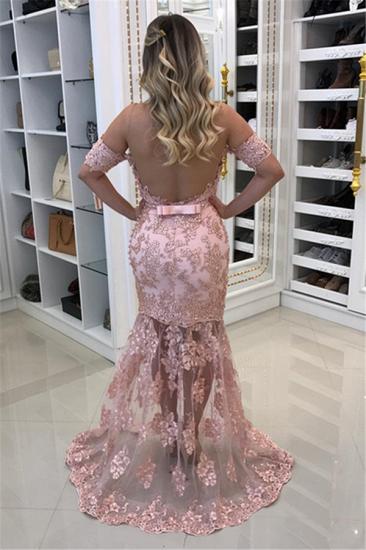 Elegant Off-the-Shoulder Pink Mermaid Prom Dresses 2022 Appliques Evening Gowns with Beadings_3