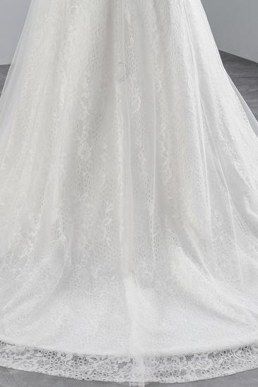 TsClothzone Glamorous Jewel Sleeveless Rhinestone White Mermaid Wedding Dresses with Appliques_8