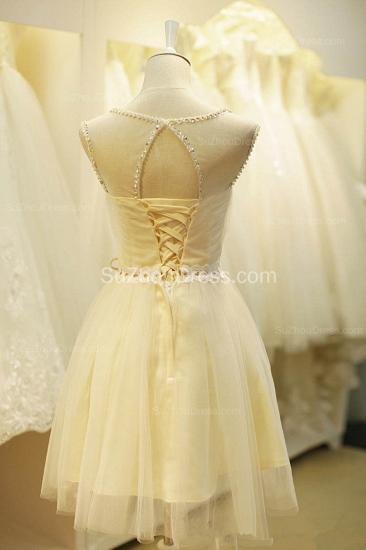 Cute Fitted Crystal Short Tulle Homecoming Dresses with Belt Cheap Mini Lace-up Halter Plus Size Dresses Under 100_2