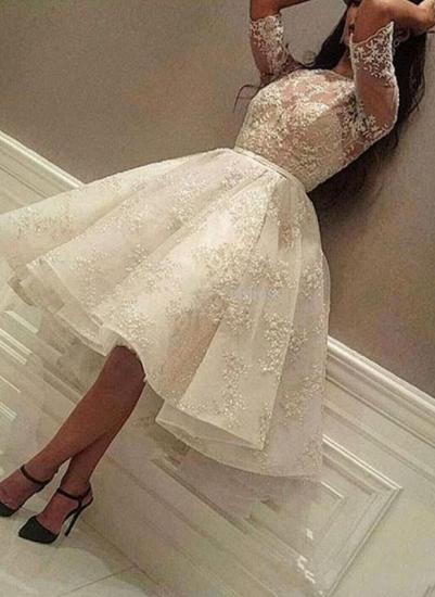 Puffy Lace Prom Dresses | Jewel Half Sleeves Homecoming Dresses_1