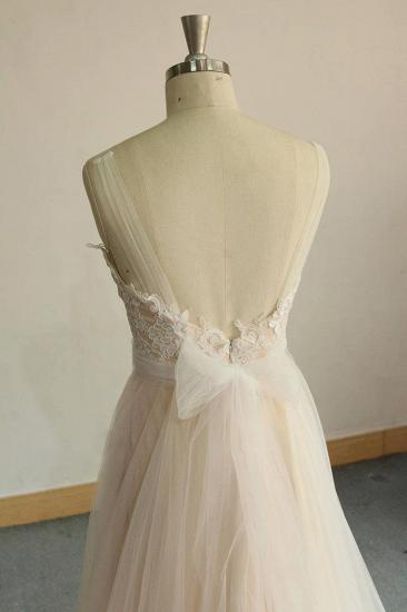 Affordable Jewel Sleeveless A-line Wedding Dress | Tulle Lace Bridal Gowns_7