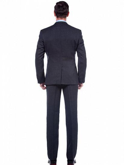 Black notch lapel business two-piece suit_3