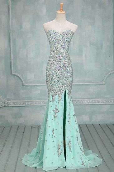 Mermaid Sweetheart Chiffon Evening Dresses 2022 Sweep Train Prom Gowns with Beadings