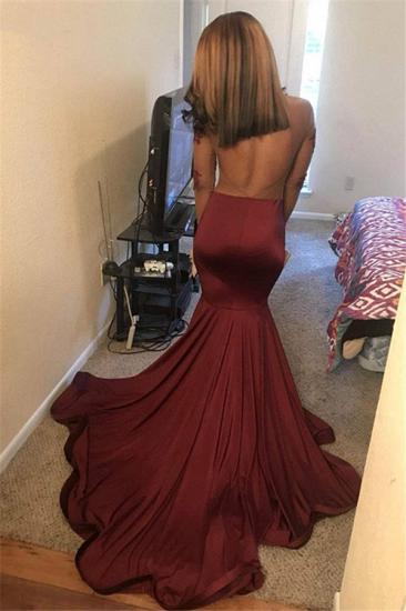 Burgundy Long Sleeves Open Back Mermaid Prom Dresses | See-Through Appliques Evening Gowns_2