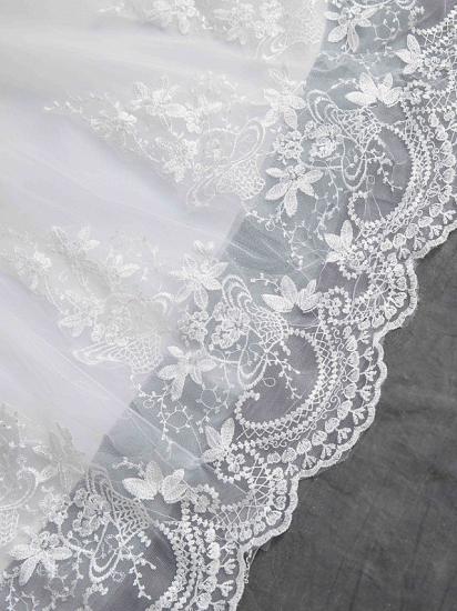 Glamouröses durchsichtiges Ballkleid-Hochzeitskleid U-Ausschnitt-Spitze Tüll Pailletten Halbarm-Brautkleider mit Kapellenschleppe_6