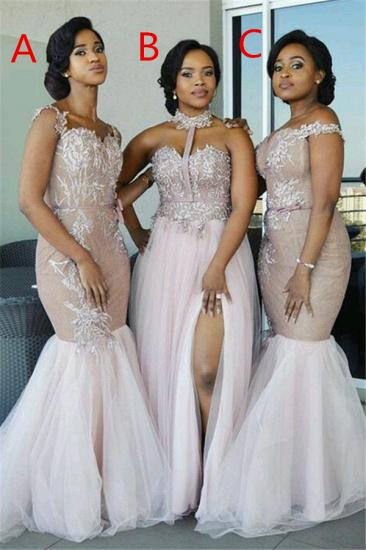 Elegant Pink Tulle Bridesmaid Dresses | Appliques Wedding Party Dress