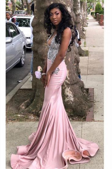 Pink Amazing Mermaid Straps Sparking Sequins Prom Dresses_4