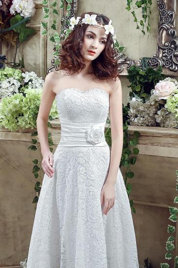 Elegant Sweetheart Lace Wedding Dress Ankle Length Empire 2022 Bridal Gown_3