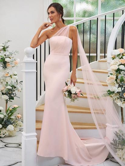 Designer Bridesmaid Dresses Cheap | Pink maid of honor dresses long_1