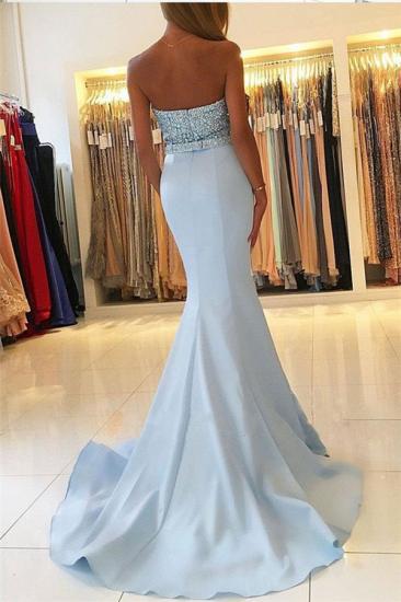 Baby Blue Mermaid Open Back Prom Dresses Sexy 2022 Beads Sequins Formal Evening Dresses_3