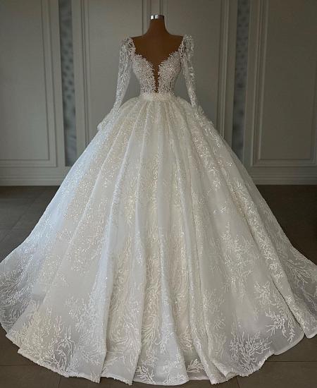 Luxury Wedding Dresses With Sleeves | Princess wedding dresses lace_3