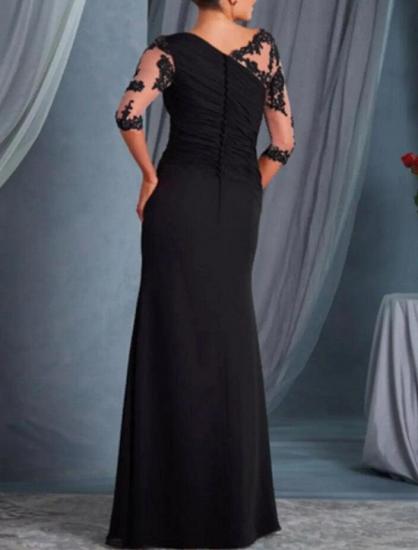 Elegant Black Half Sleeves Mother of the Bride Dress_2