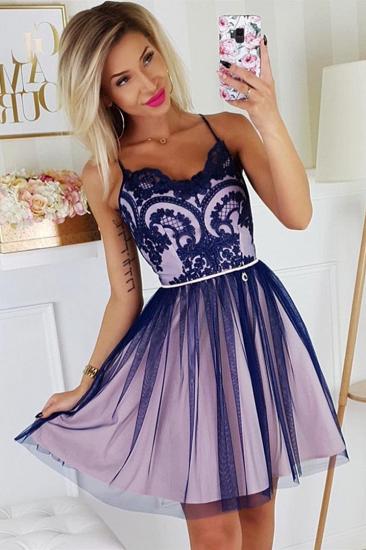 Chic Spaghetti Straps Lace Homecoming Dress | Sleeveless Short Grape Homecoming Dress_1