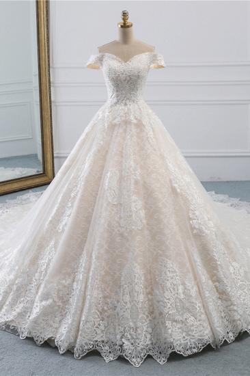 TsClothzone Luxury Ball Gown Off-the-Shoulder Lace Wedding Dress Sweetheart Sleeveless Appliques Bridal Gowns On Sale