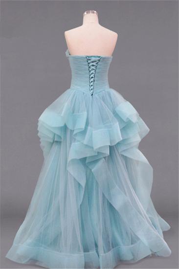 Tiered Pleats Sweetheart Prom Dresses Rhinestone Floor Length Sleeveless 2022 Evening Dresses_3