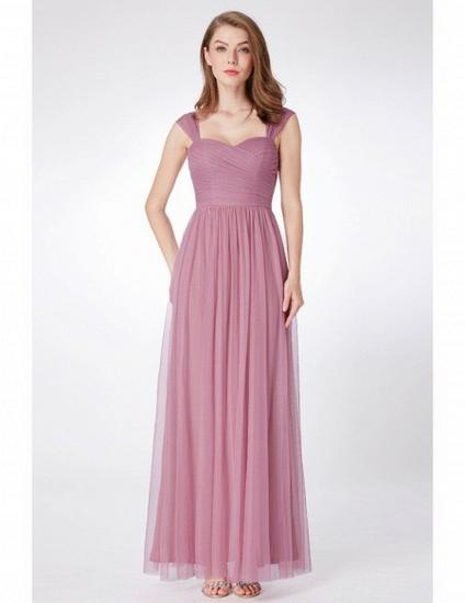 Flowy Tulle Purple Orchid Long  Bridesmaid Dress