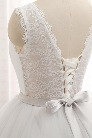TsClothzone Erschwingliche weiße ärmellose Tüll Brautkleider mit Applikationen A-Linie Jewel Brautkleider online_6